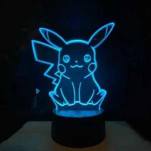 Lámpara 3D LED Pikachu 7 Colores, Incluye Control Remoto